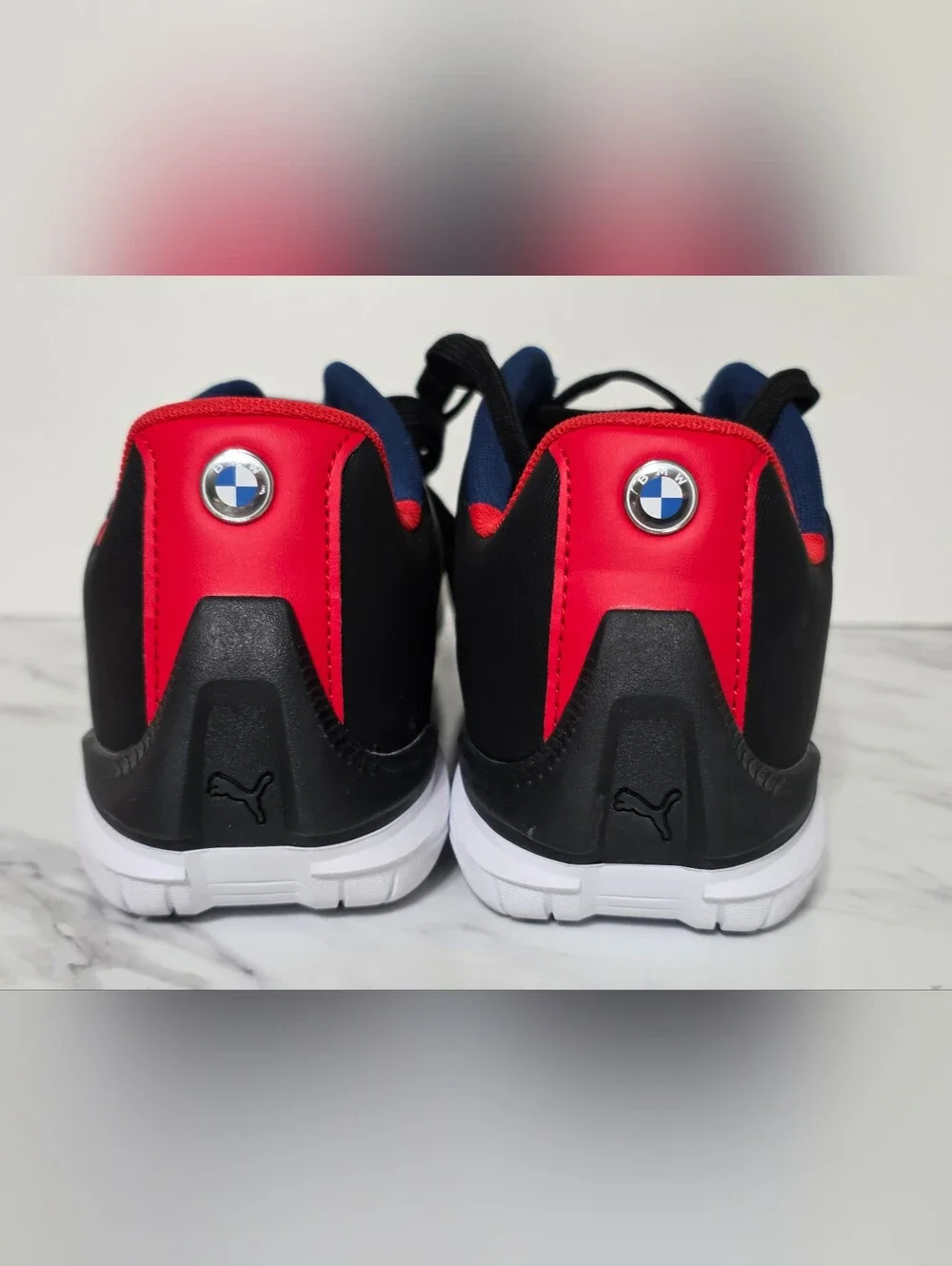 Puma Black Motorsport Sneakers with Red and Blue Accents